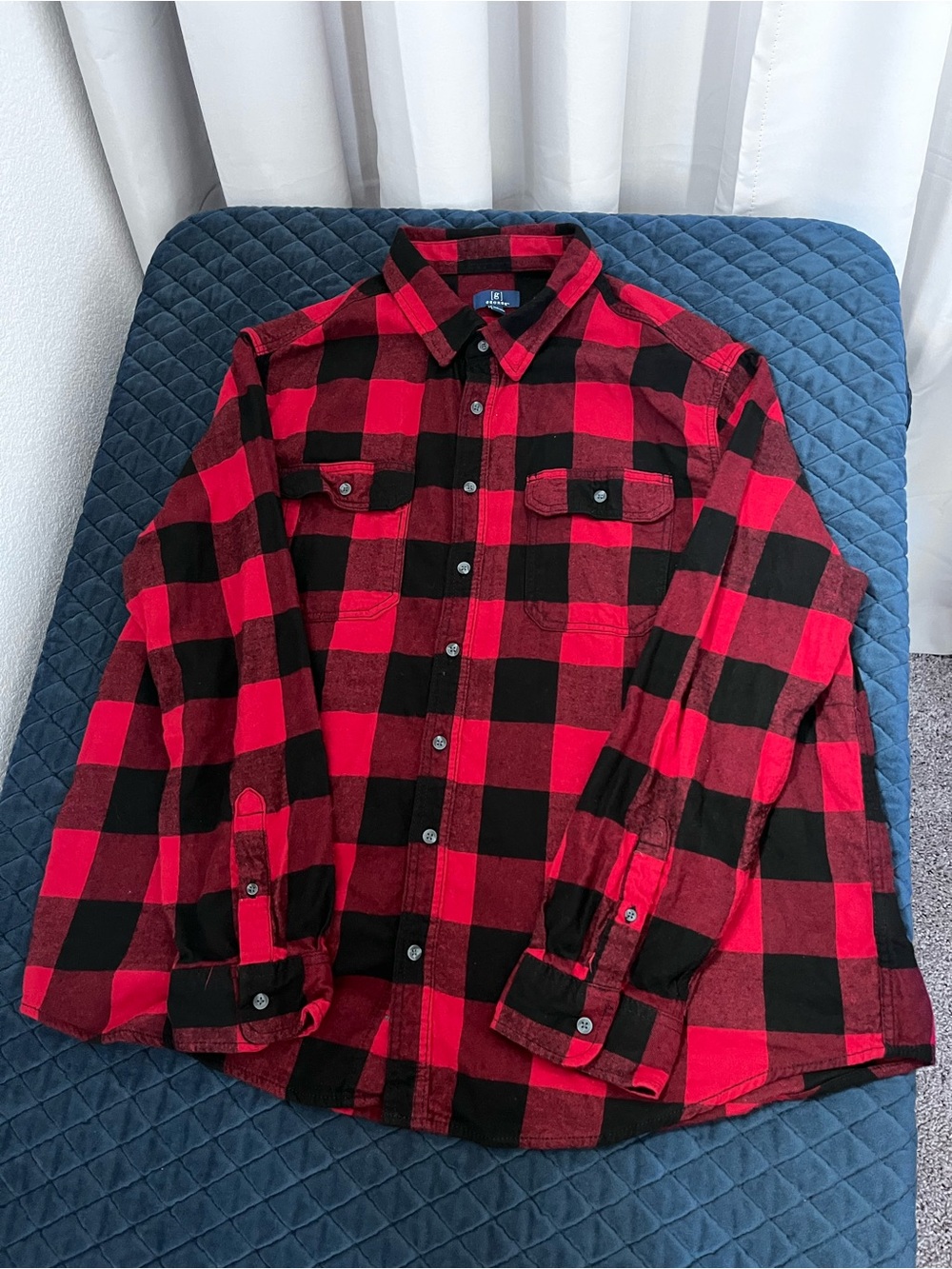 Red and Black Buffalo Plaid Shirt Jacket Casual Button Down Men’s 3XL Soft Feel